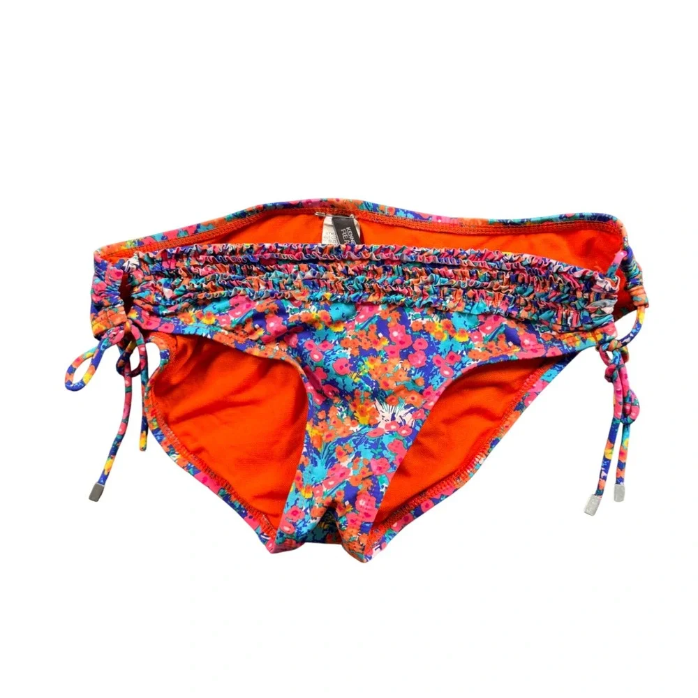 Kenneth Cole Reaction Floral Ruffle Bikini Set Halter 2pc M‎ Y2K